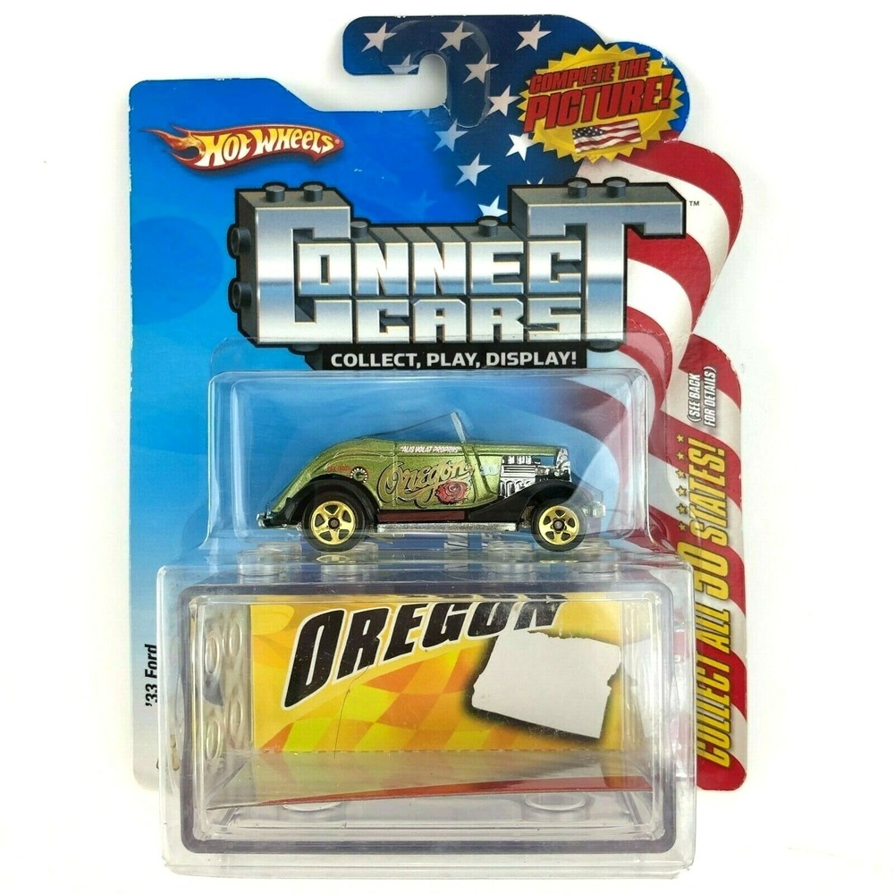 Hot Wheels Connect Cars‎ OREGON 1933 33 Ford Roadster Car Green Die Cast 1/64